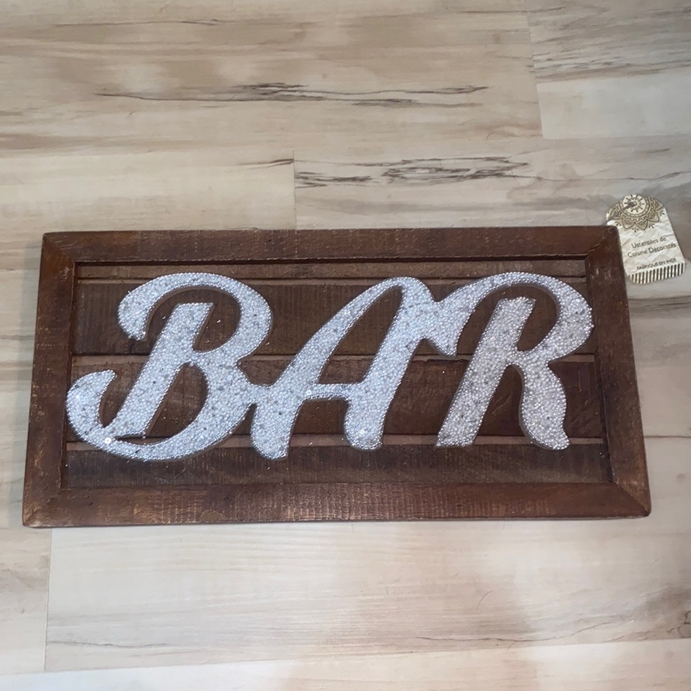 Decorative wood “BAR” sign
